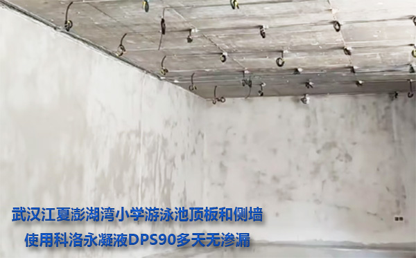 武汉江夏澎湖湾小学游泳池顶板和侧墙使用科洛永凝液DPS