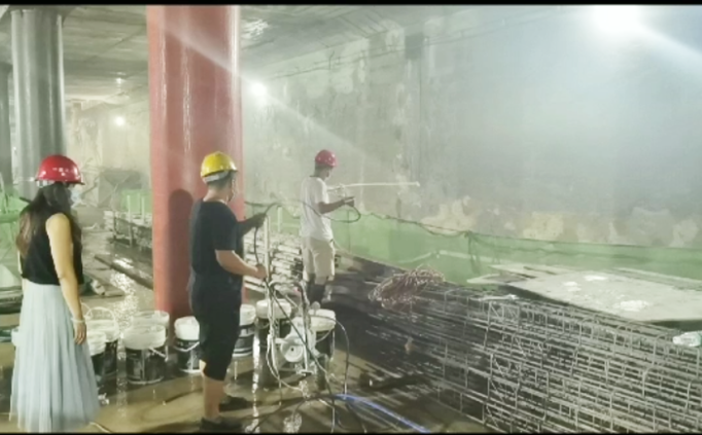 青岛地铁1号线工程采用科洛水性无机渗透结晶材料施工现场