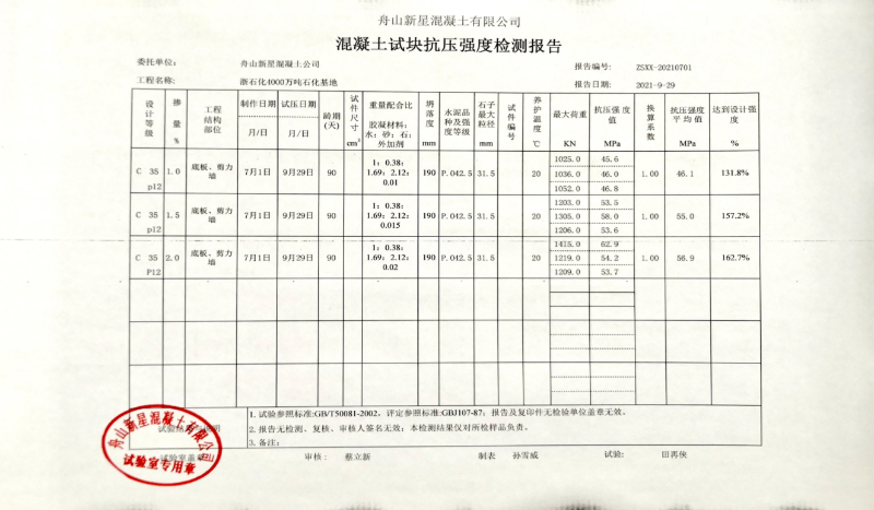 抗压强度检测报告