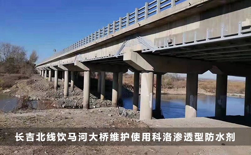 长吉北线饮马河大桥维护使用科洛渗透型防水剂